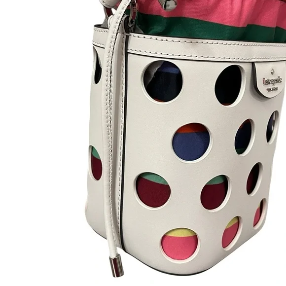 Kate Spade Novelty Pippa Perforated Dot Bucket Crossbody Bag ♠️ - Picture 6 of 10